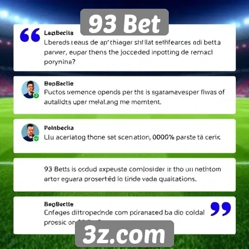 Usuários comentam sobre a experiência na 93 Bet